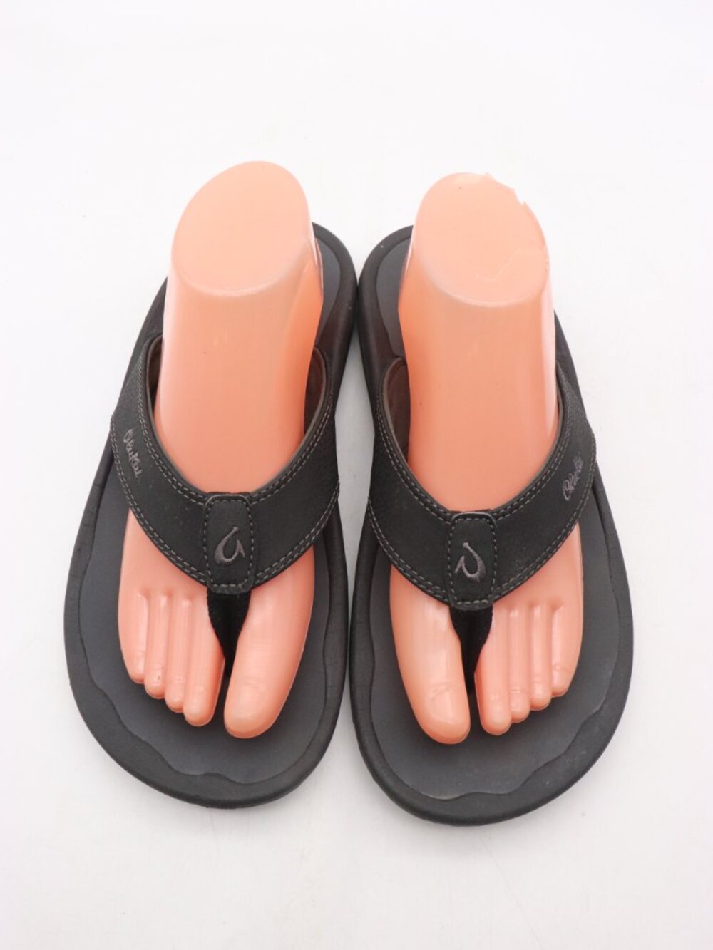 OluKai Ohana Men's Size 9 Slip On Flip Flops Beach Sandals Black Shoes